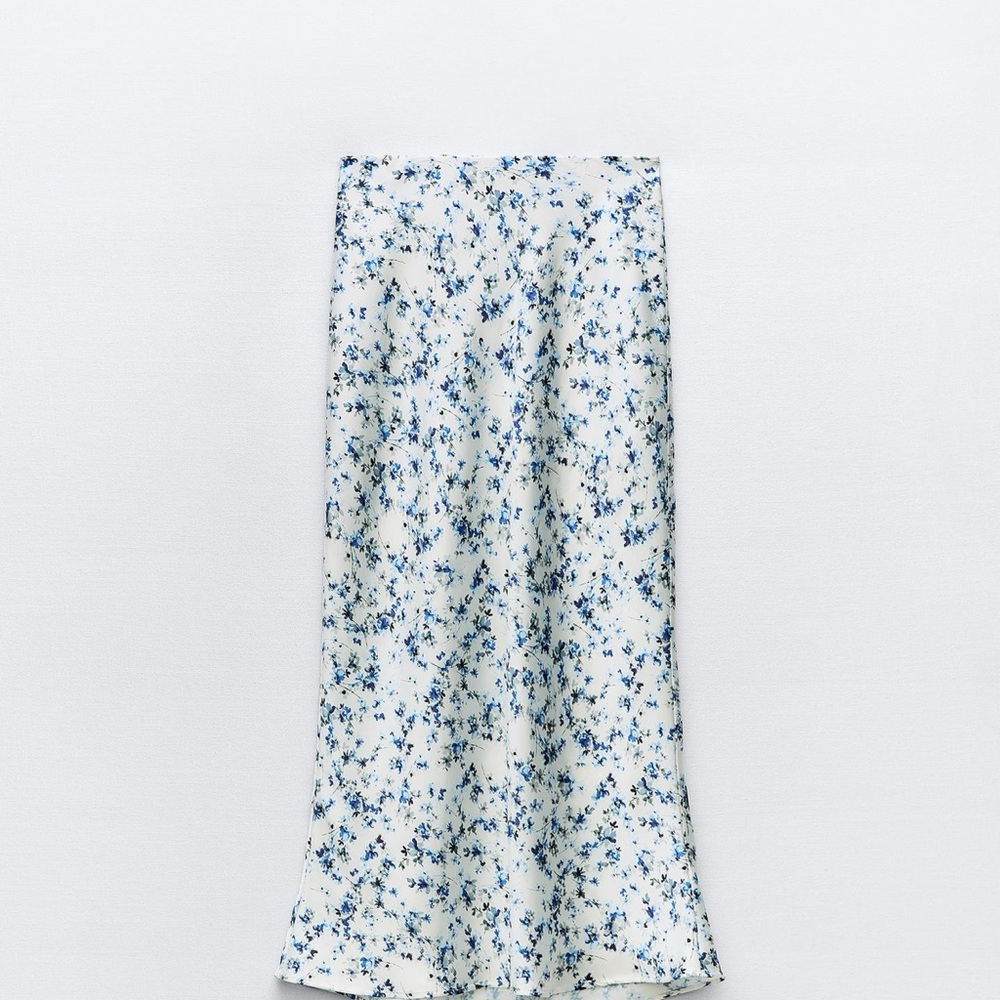 Floral Blue and White Skirt